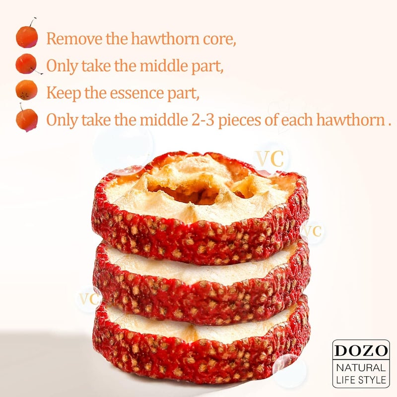 DOZO Dried Hawthorn Slices - Sweet and Sour Herbal Tea - 8.46oz/240g - Image 4